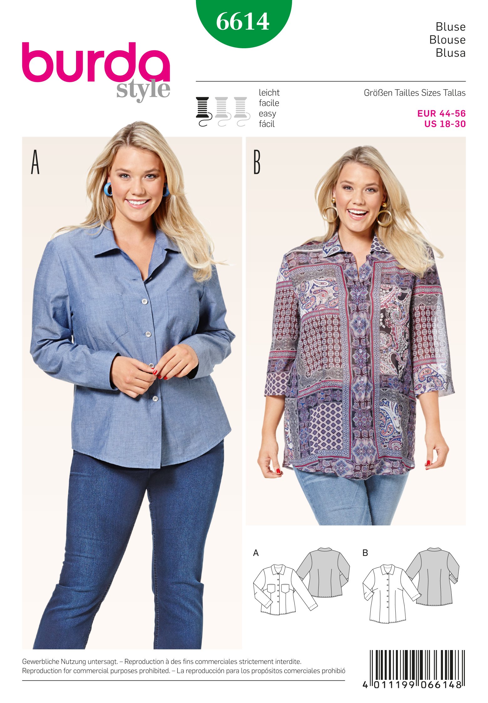 burdastyle Sewing Pattern B6614 Women's Blouse