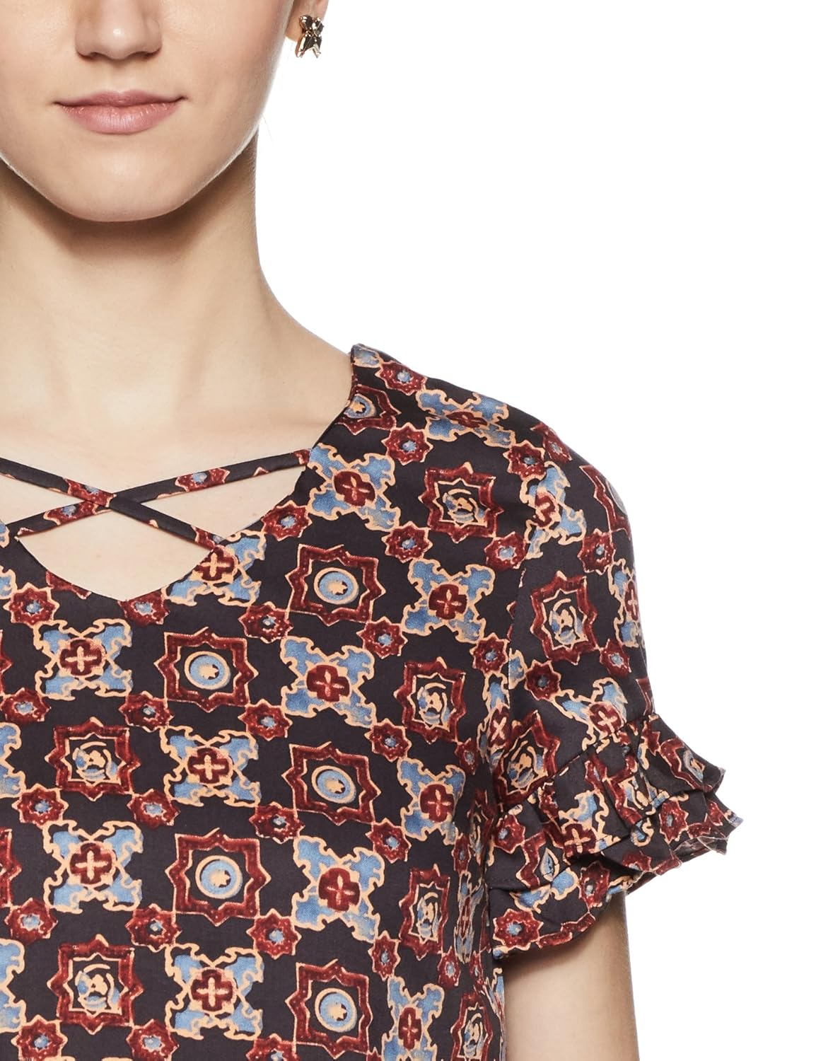 allen solly women's starred regular fit shirt