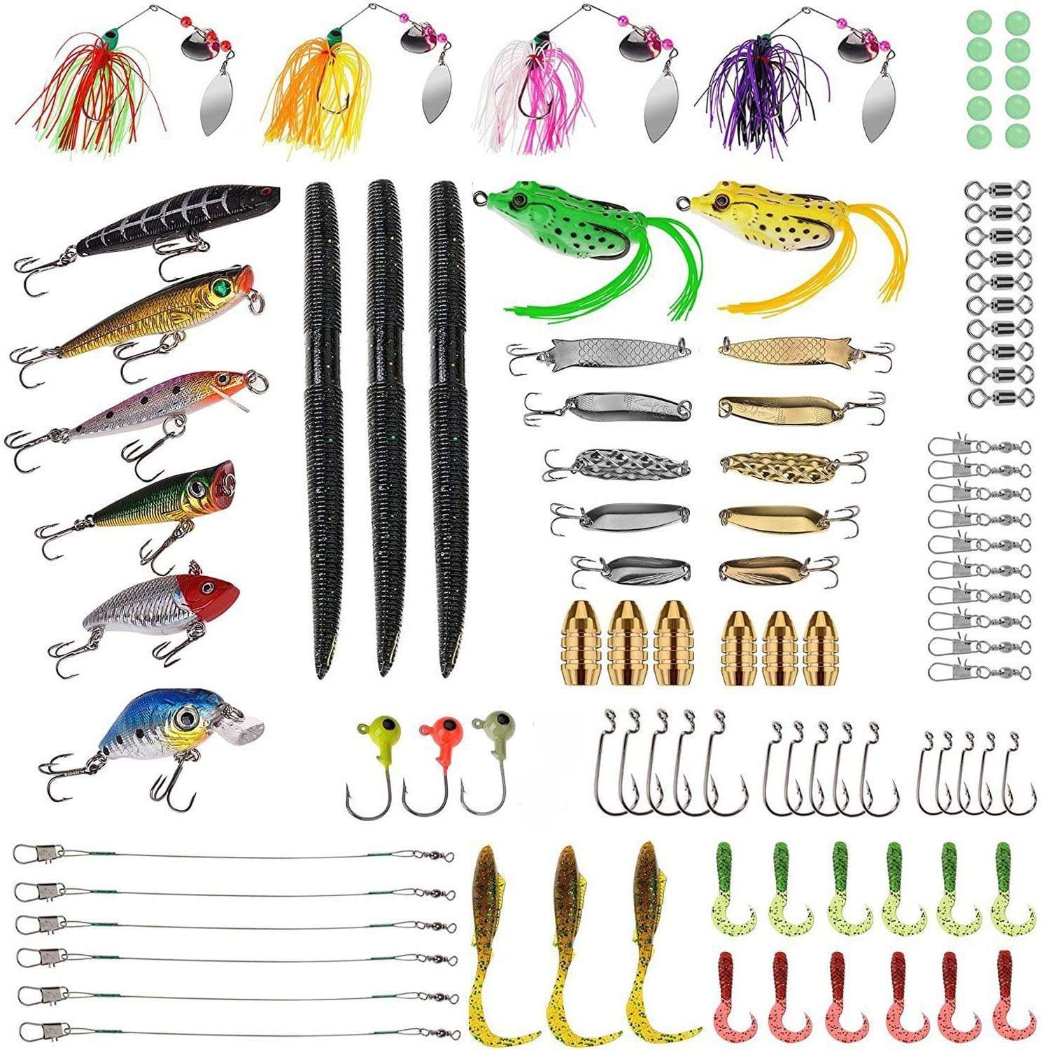PLUSINNO Fishing Lures Baits Tackle Including Crankbaits, Spinnerbaits