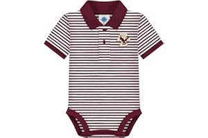 Creative Knitwear College Baby Striped Polo Bodysuit - Team Logo, Multiple Colors, for Boys & Girls (0-12 Months)