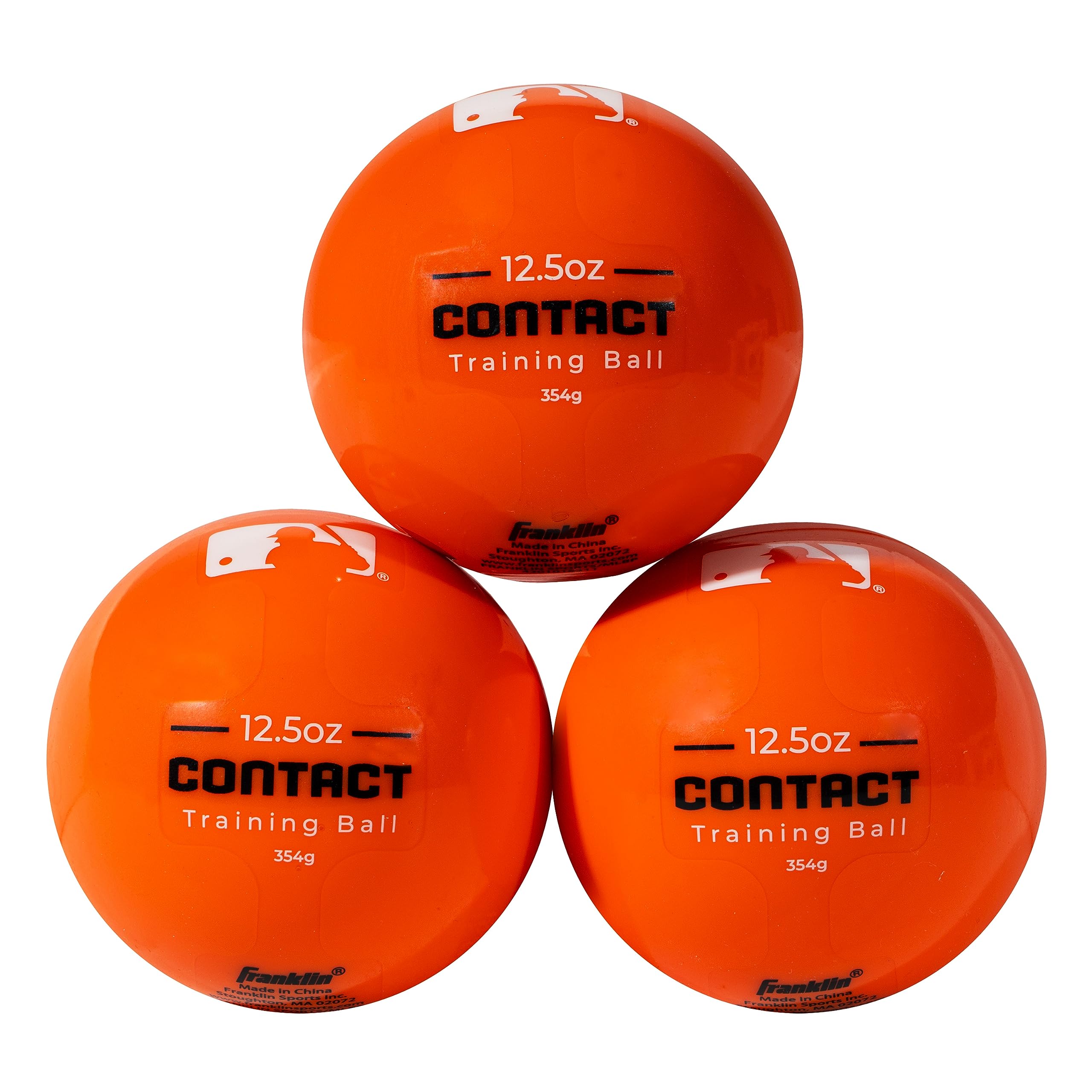 Franklin Sports MLB Weighted Training Baseballs + Softballs – Pack of 3 – 12.5 Oz – Heavy Balls for Hitting, Batting Practice