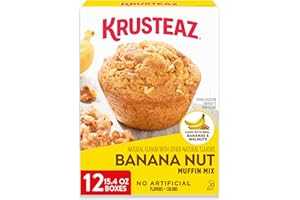 Krusteaz Banana Nut Muffin Mix, Made With Real Bananas and Walnuts, 15.4 oz Box (Pack of 12)