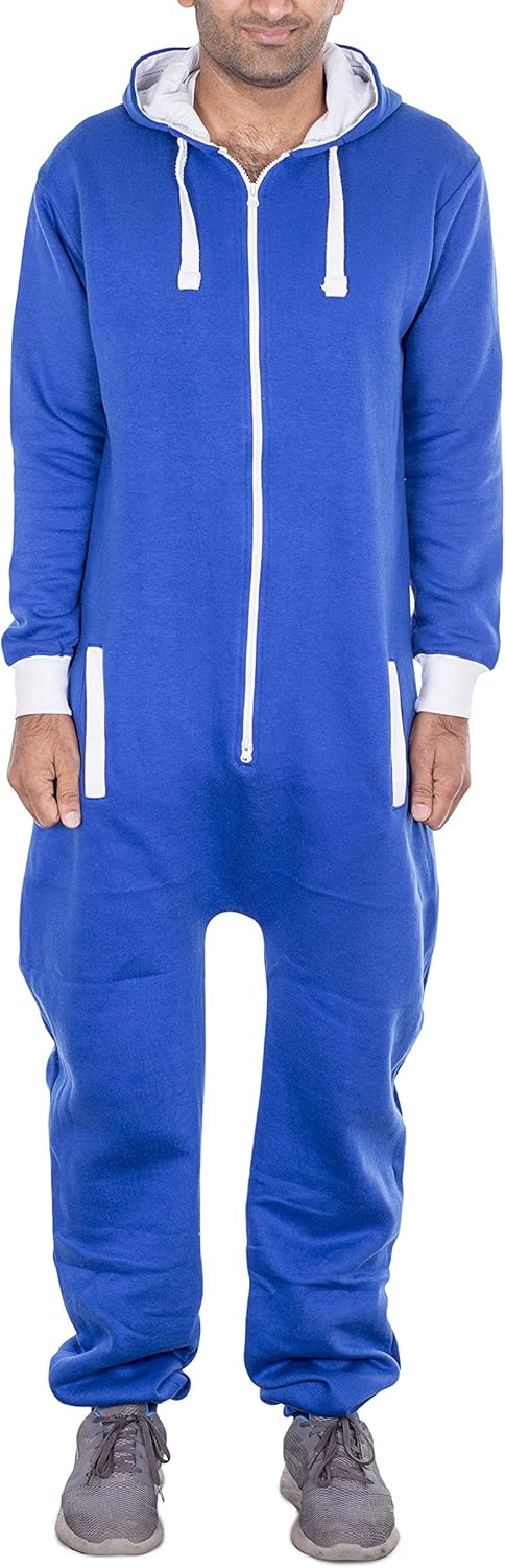 NOROZE Mens Hoodie Jumpsuit Onesie One Piece Pajamas at  Men’s Clothing store