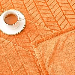 Excervent Soft Brushed Flannel Throw Blanket Orange