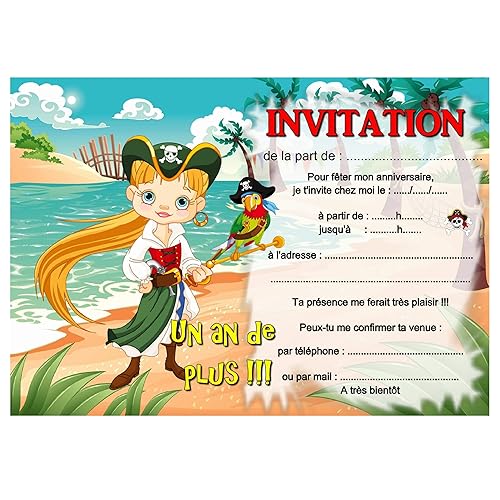 Jeux Et Jouets Invitations Fete X 16 Garcon Anniversaire Motif Pirate Decorations Et Accessoires De Fetes Endoscopeparts Com