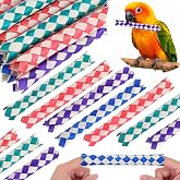 FNANJWQ 12 Pcs Chinese Finger Traps, Bamboo Finger Traps Pet Bird Chew Foraging Classic Chopper Toy Fun Birthday Party Favors, Colorful Bag Stuffers Fillers