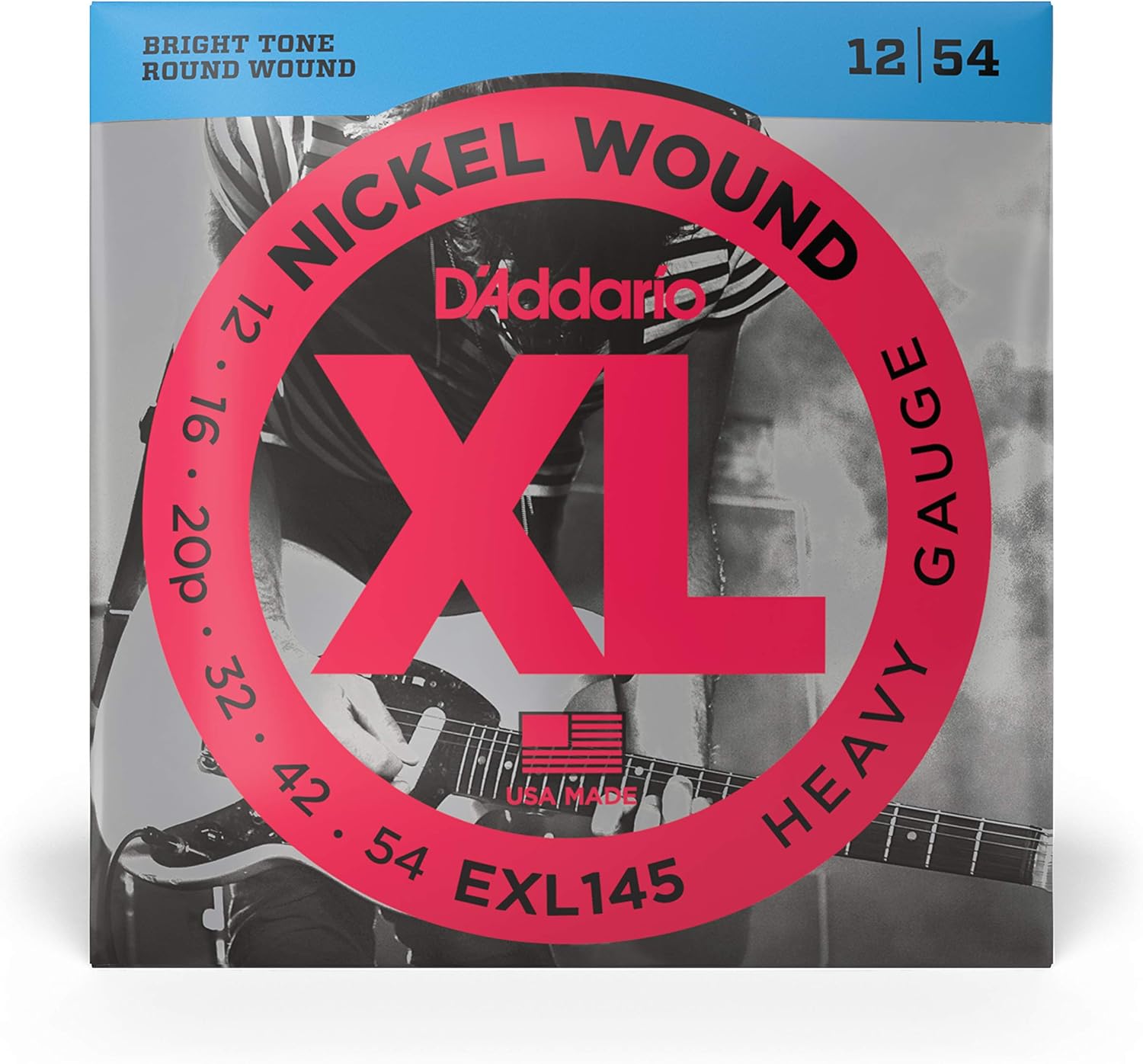 D'Addario EXL145 Nickel Wound Electric Guitar Strings, Heavy, 12-54 with Plain Steel 3rd - Image 3