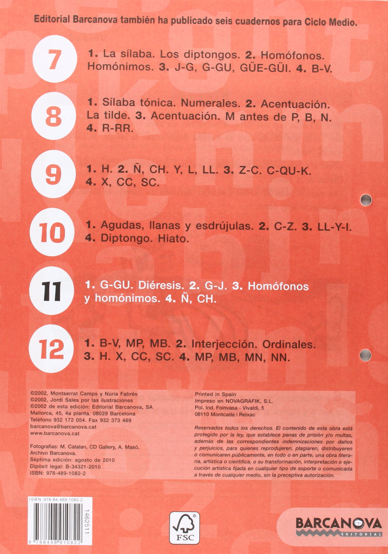 Cuaderno De Ortografia 11 Lengua Castellana Materials Educatius Cicle Superior Llengua Castellana 9788448910822 Amazon Es Camps Mundo Montserrat Fabres Bis Nuria Sales Roqueta Jordi Libros