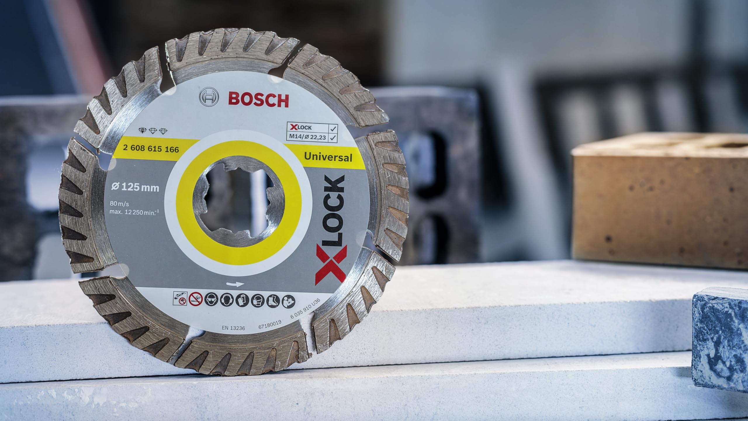 Bosch 1x PRO Multi Material Diamanttrennscheiben, X-Lock (für Beton, Stahlbeton, Ø 125 mm, Professional Zubehör Kleiner Winkelschleifer) 5