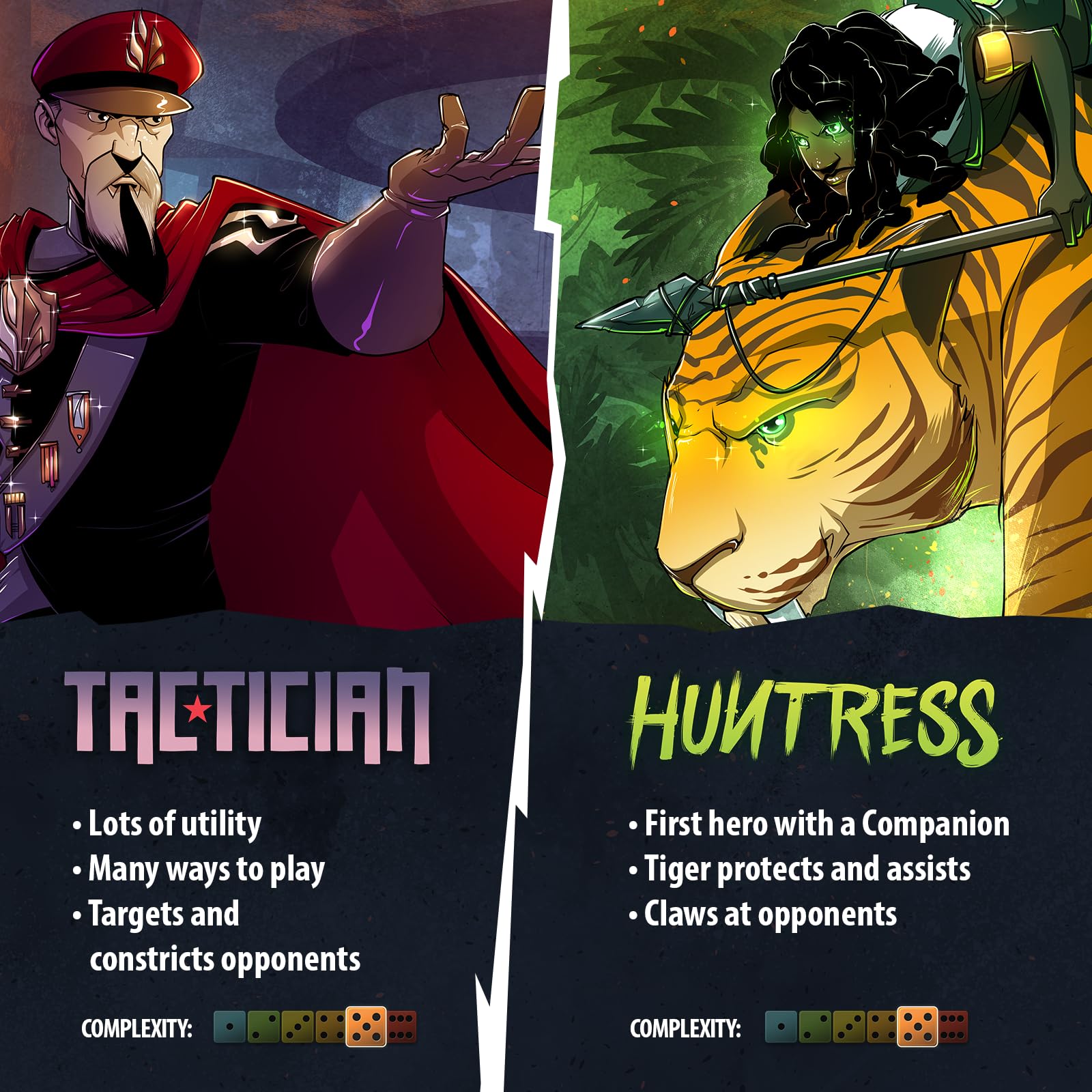 Dice Throne - Two Hero Box - Tactician v Huntress - Fast Playing Collectible Tabletop Game