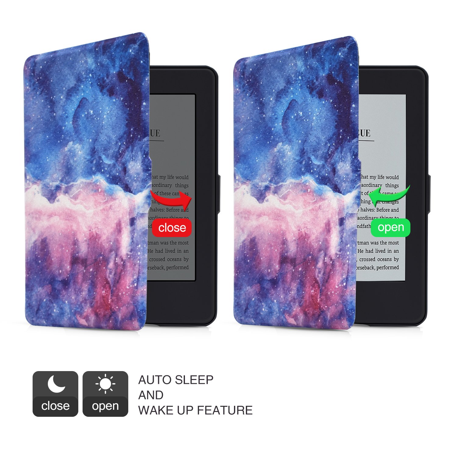 Dopup Case for Kindle Paperwhite, Slim and Light Smart Shell Cover for All-New Amazon Kindle Paperwhite, Folio Flip Style with Auto Sleep/Wake (Blue Nebula)