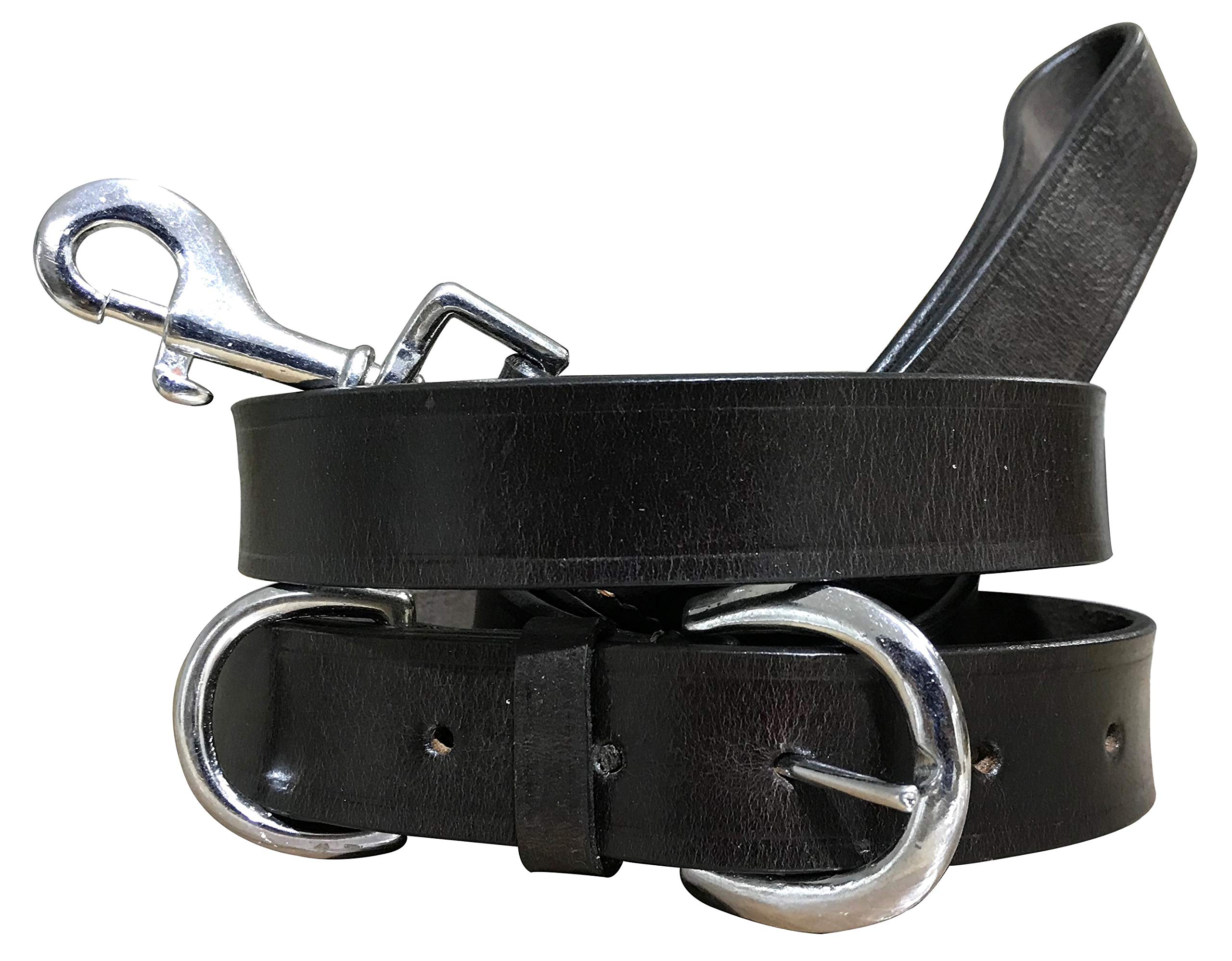 BRADLEY CROMPTON Genuine Leather Matching Pair Dog Collar and Lead Set S