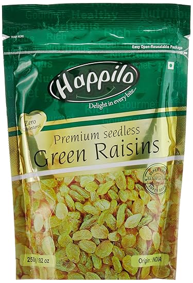 HappiloPremium Indian Seedless Raisins, 250g (Pack of 4)