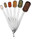 Spring Chef Heavy Duty Stainless Steel Metal Measuring Spoons for Dry or Liquid, Fits in Spice Jar, Set of 6