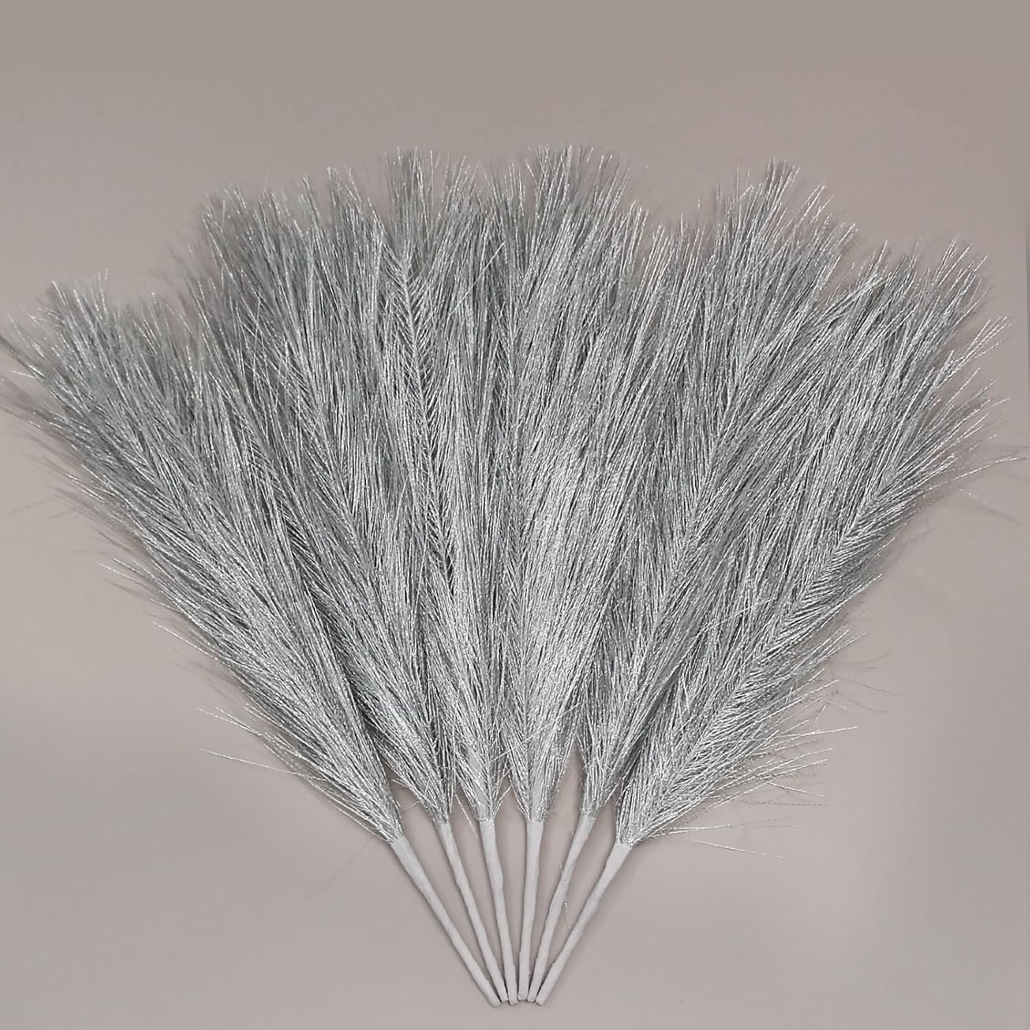 Dried & Preserved Flora - ZIFTY Pampas Grass Silver Decor 6-Pcs 17