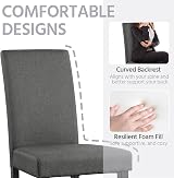 Yaheetech Fabric Upholstered Dining Chair Set of 4 Dark Grey Wood Legs view 8