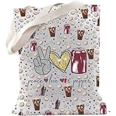 TSOTMO Drinks Merch Soda Gift Drinking Tote Bag for Drinks Lovers Soda Lovers (Peace PE Tote)