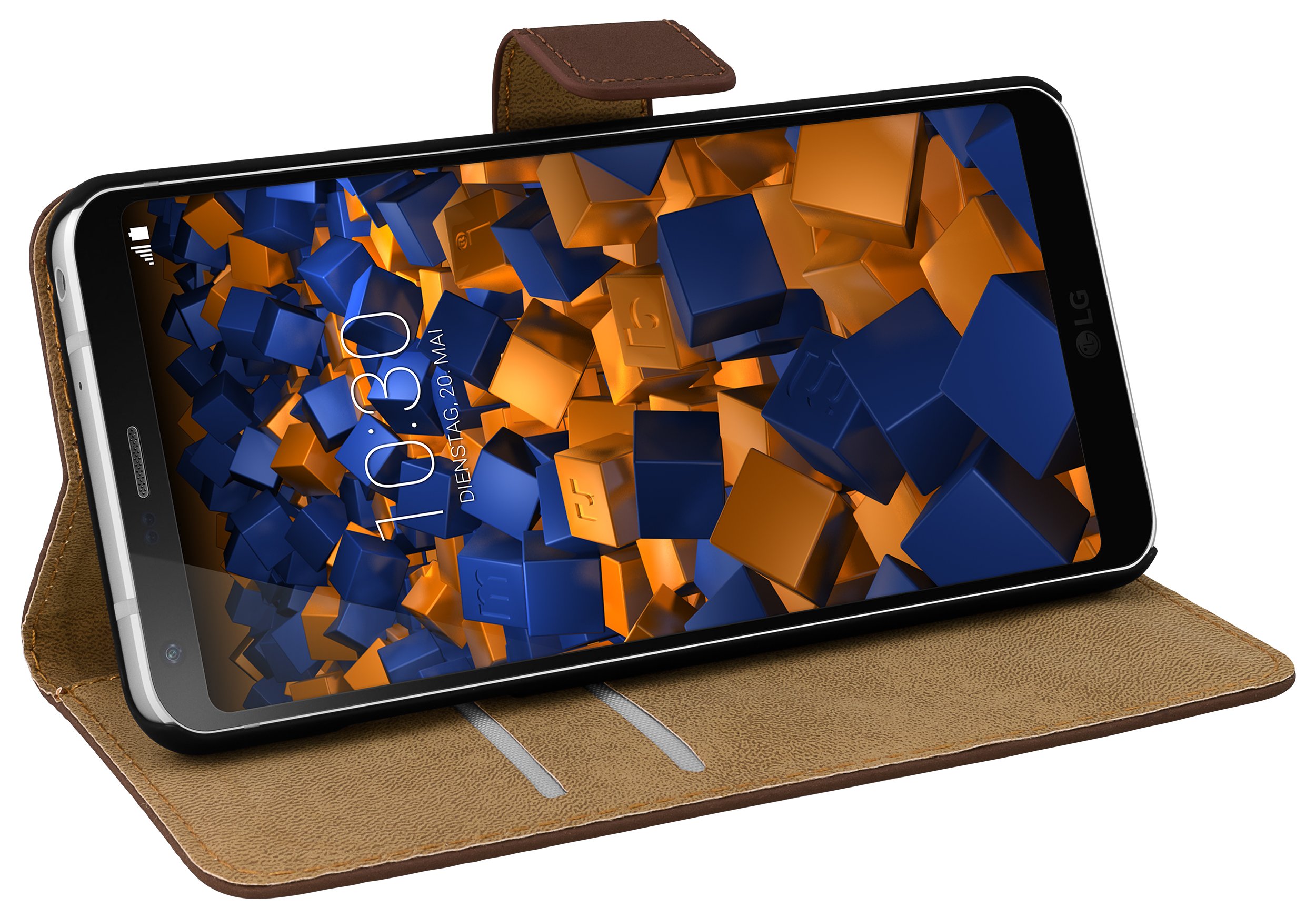 mumbi Book-Style Case Compatible with LG G6 Brown