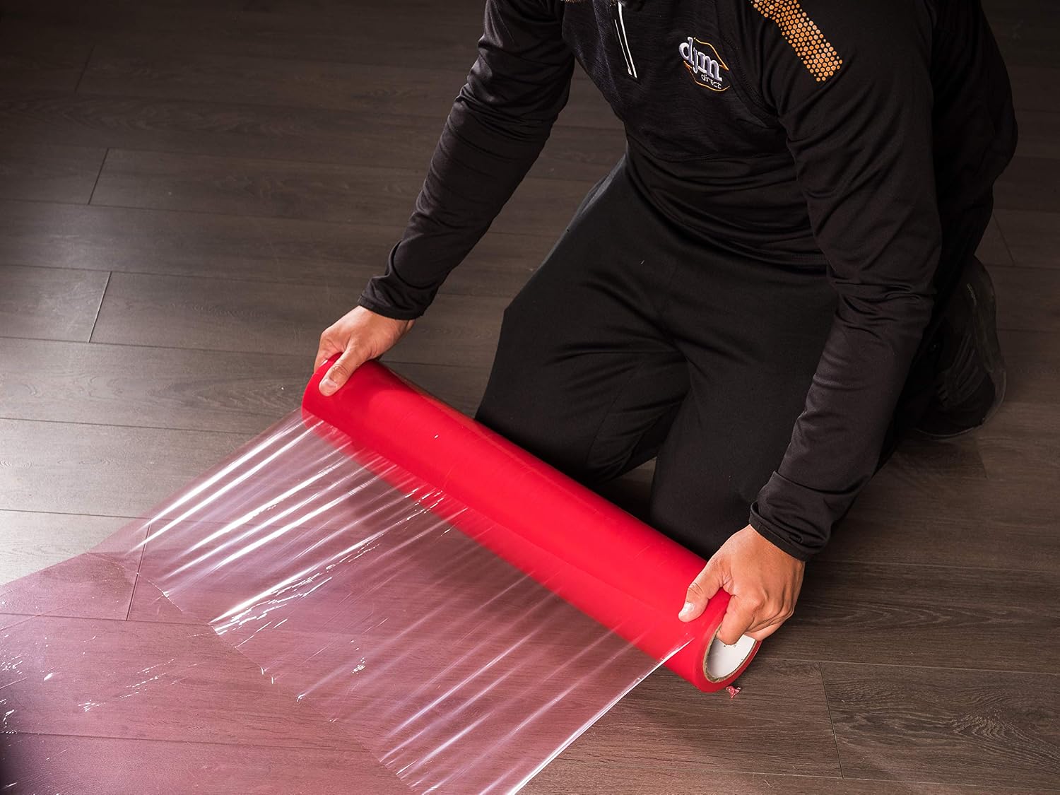 DJM Hard Floor Protection Self-Adhesive Film 600mm x 100mtr, Red