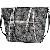 FADEON Large Laptop Tote Bag for Women Designer Leather Laptop Bag Fashion Travel Backpack Purse Shoulder Handbag