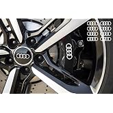 Audi Ringe Brake Caliper Mirror Window Decal 8 pcs. 60mm (White)