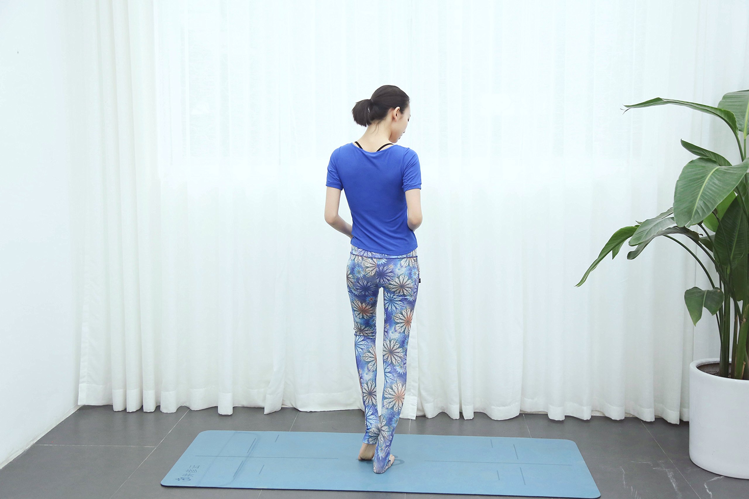 JohnPey Womans Navy Blue Floral Yoga Pants For Women Patterned Leggings Wokout XL