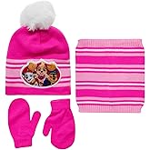 Nickelodeon Girls' JoJo Siwa or Paw Patrol Winter Hat, Gloves or Mittens, and Gaiter Set (2-7)