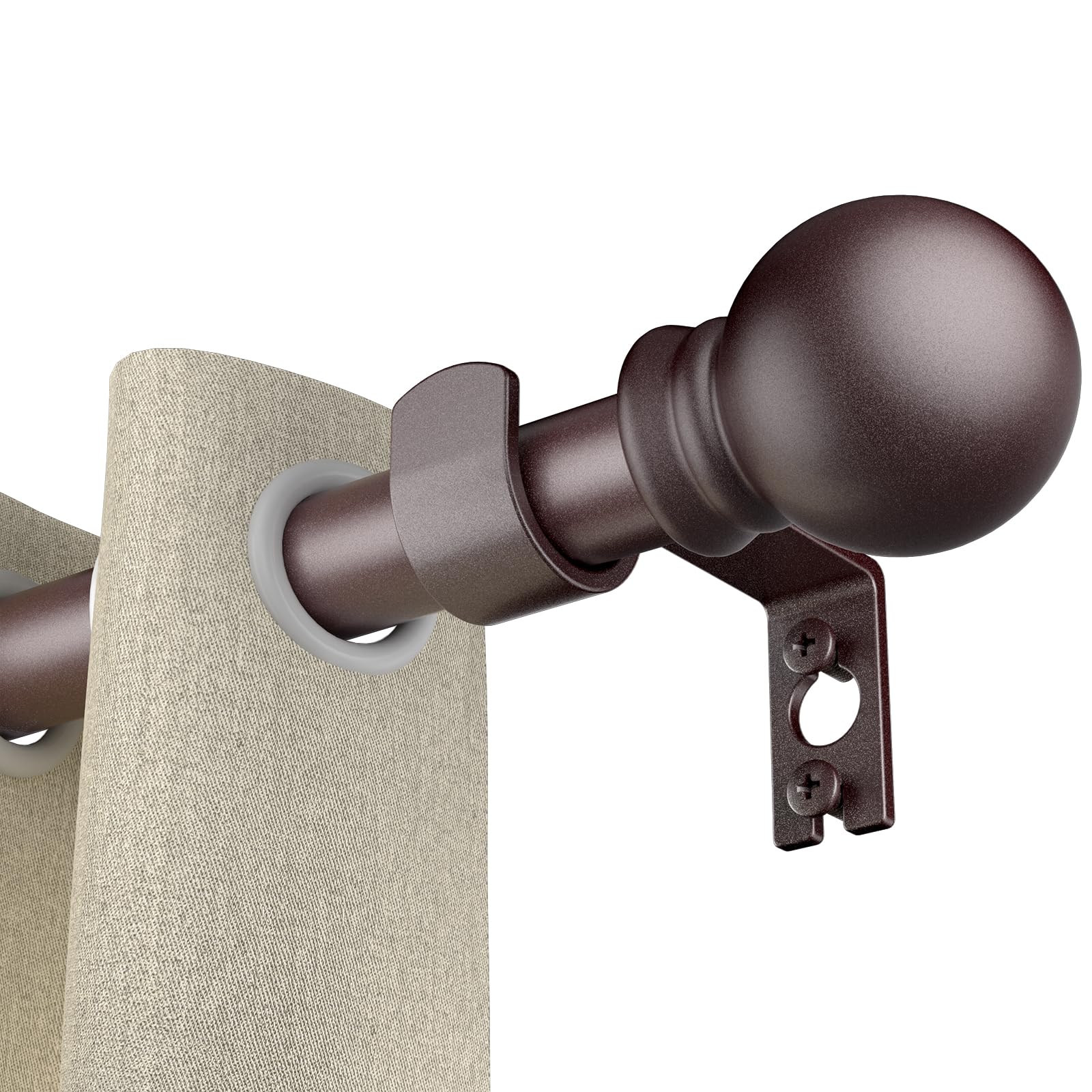 Curtain Rods for Windows 31"- 92", 5/8 inch Small Curtain Rod Sliver Adjustable by Splicing for Bedroom, Living Room, Kitchen and Outdoors