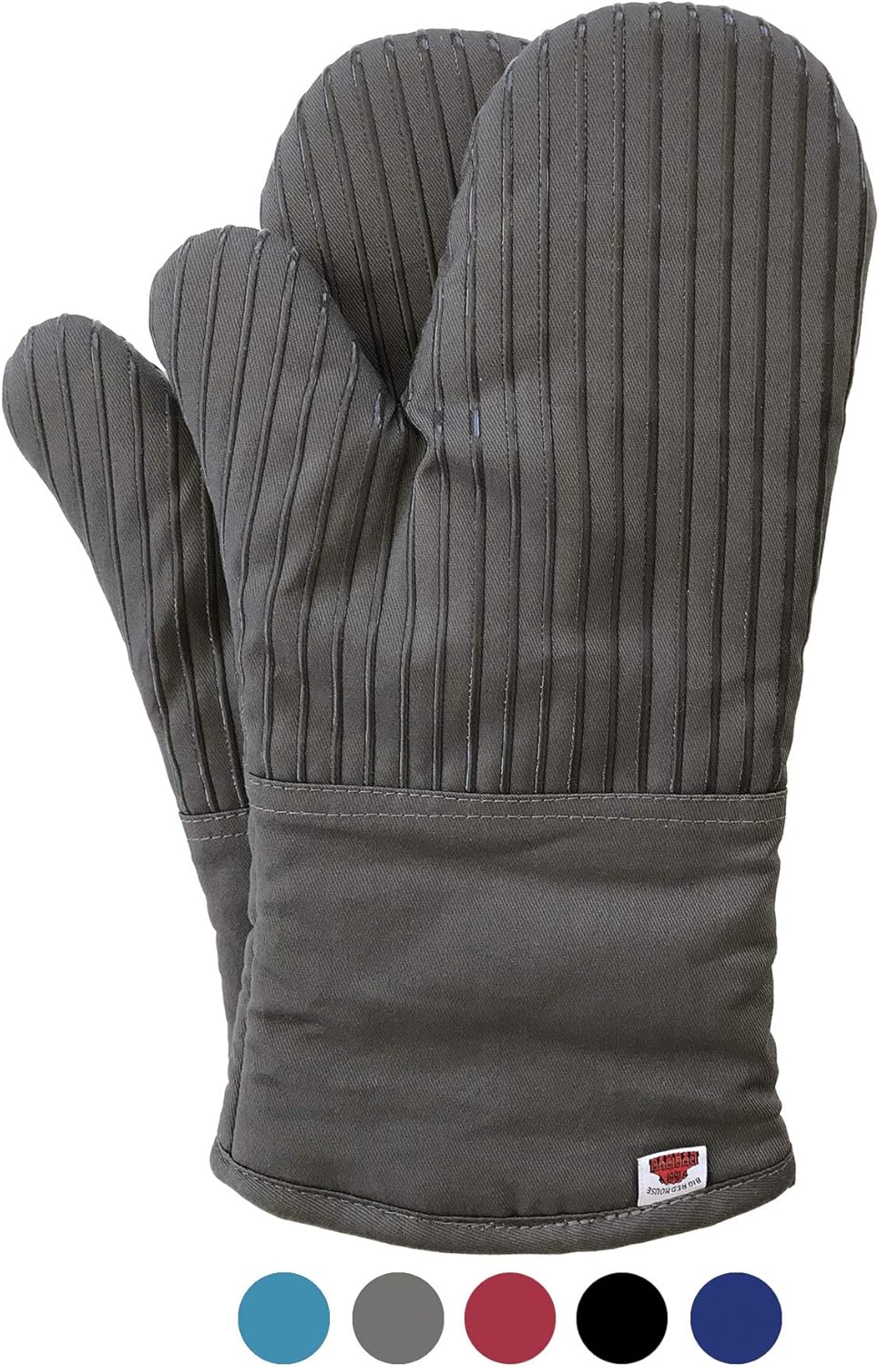 Big Red House Oven Mitts, with The Heat Resistance of Silicone and Flexibility of Cotton, Recycled Cotton Infill, Terrycloth Lining, 480 F Heat Resistant Pair Grey: Home & Kitchen