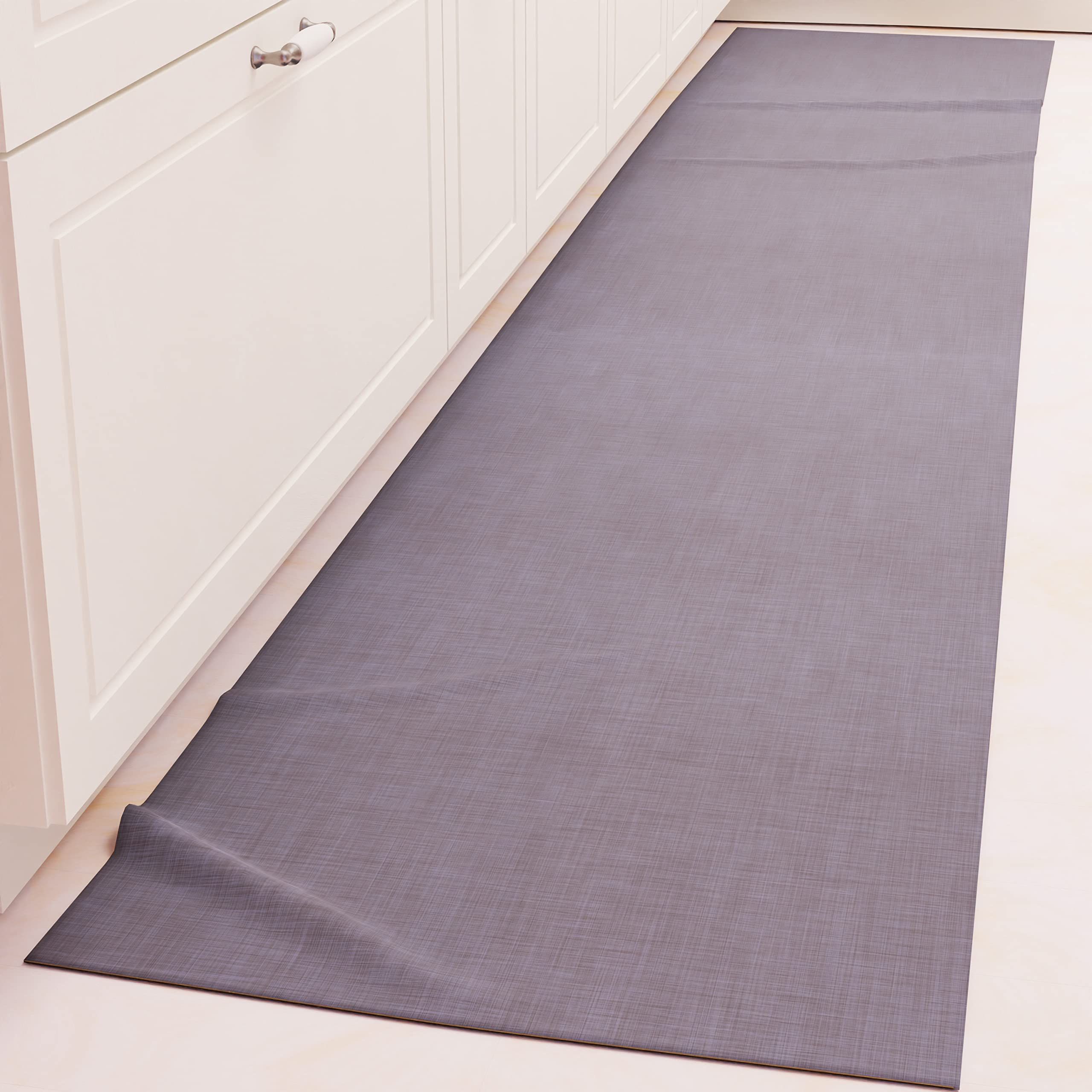 PETTI Artigiani Italiani - Kitchen Rug Runner Kitchen Non-Slip and Washable 52 x 100 cm Design Solid Color Smoke Grey 100% Made in Italy
