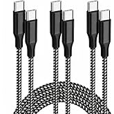 Bkayp USB C Cable 10ft 3-Pack, 60W Fast Charging Type C to Type C Charger Cord, Durable Braided Nylon Data Sync Cable Compatible with iPhone 17/16/15 Pro Max Plus, iPad Pro Air, MacBook and More