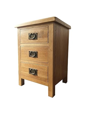 Furniture Octopus Baysdale 3 Drawer Rustic Oak Bedside Table