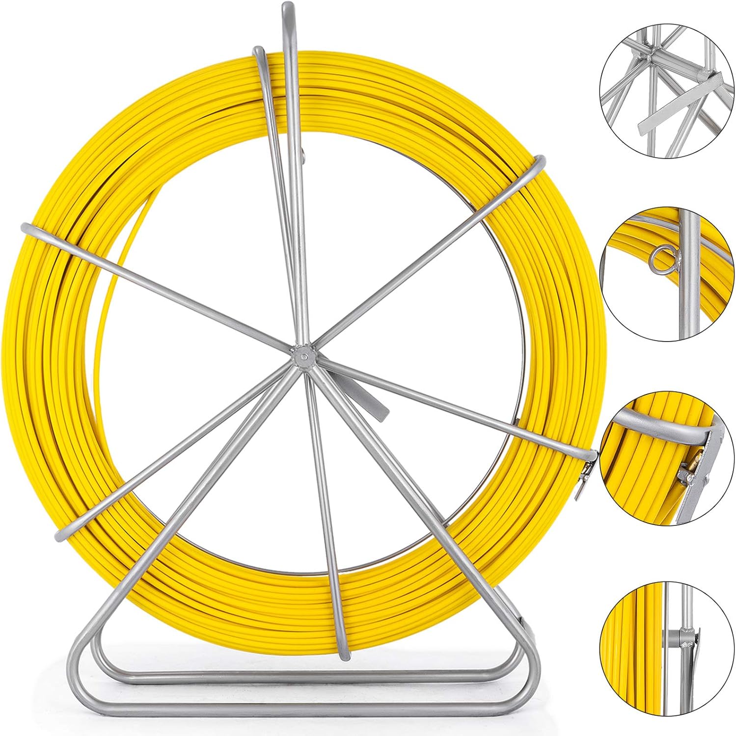 Happybuy Fish Tape Fiberglass 8mm 328Ft Duct Rodder Fish Tape