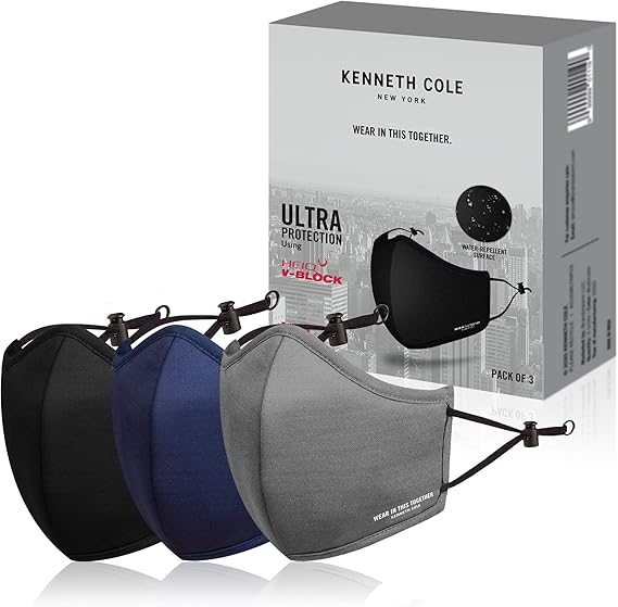 Kenneth Cole Neoprene Reuseable Cloth Face Mask (Without Valve, Pack of 3)