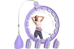 SONKOLORO Weighted Hoop for Adult Weight Loss - 50" Plus Size Silent Smart Waist Fitness Circle with Ball - Abs Exercise Equipment for Home Purple