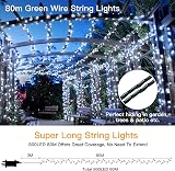 Ollny Outdoor Christmas Tree Lights 80m 800 LEDs Mains LED String with Remote view 2