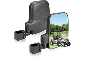 SHEJISI Golf Cart Mirror, Upgraded Hassle-Free Installation 3 Sizes for Square Tube Roll Cage Compatible with Club Car Onward DS,Yamaha Drive 2 G22 G29,EZ GO Medalist RXV TXT,ICON,Cushman,Tomberlin