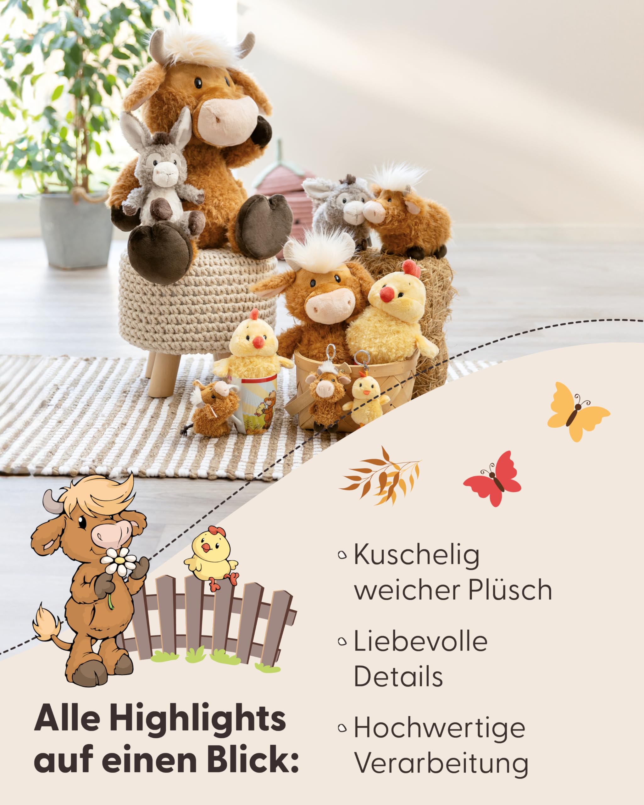 NICI Kuscheltier Hochlandrind McMooray 33cm braun - Stofftier aus weichem Plüsch, niedliches Plüschtier zum Kuscheln und Spielen, für Kinder & Erwachsene - tolle Geschenkidee - 61118 4