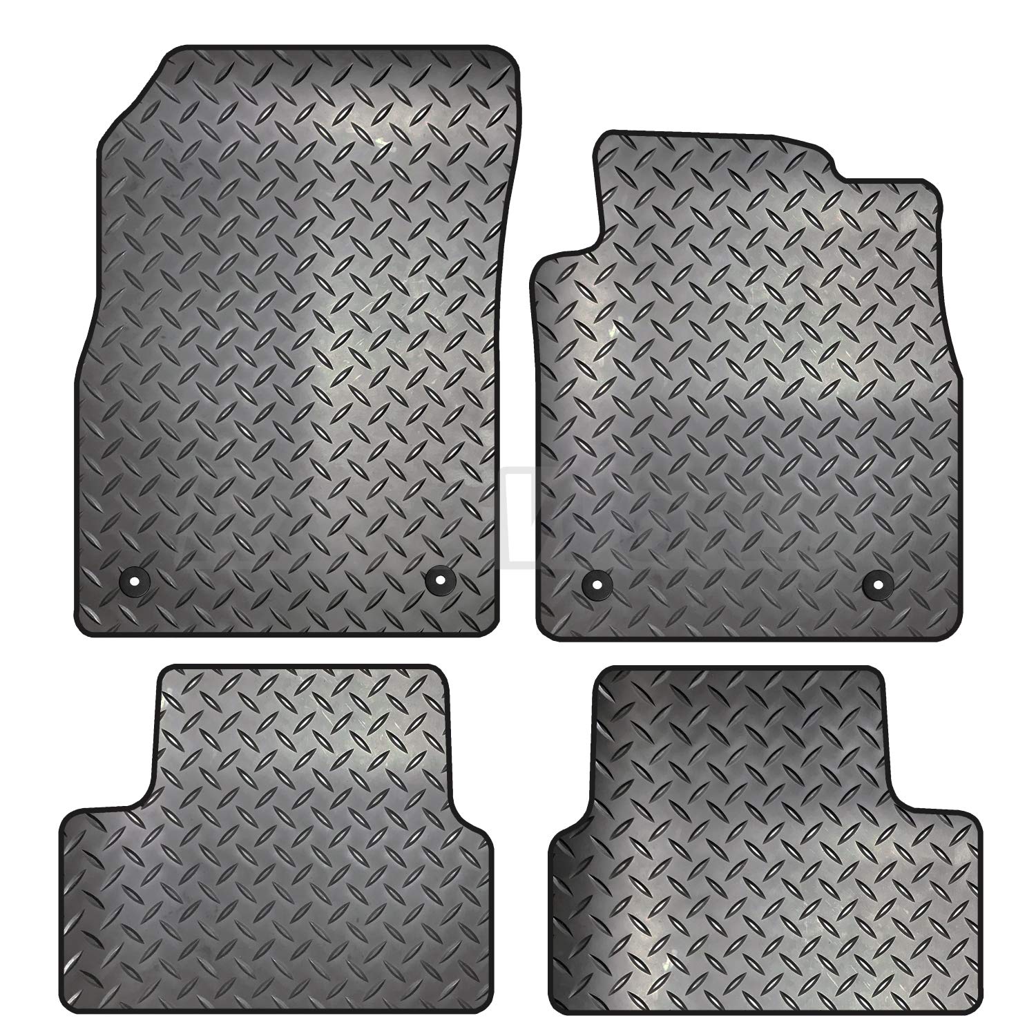 Carsio Rubber 4 Piece Car Mat Set For Vauxhall Astra J MK6 2010 to 2015 with [4 Clips] Tailored Fit Floor Mat Complete Accessory Black Custom Fitted - All Weather & Heavy Duty, Anti-Slip Backing