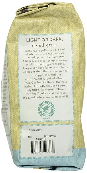 CARIBOU COFFEE, MEDIUM ROAST WHOLE BEAN COFFEE, 100% ARABICA COFFEE – CARIBOU BLEND 12 OUNCE BAG