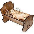 Baby Jesus in Manger | Perfect for Indoor Nativity Scene | Traditional Religious Christmas Decoration | Wooden Manger with Removable Baby Jesus | Great Gift | Choose from 3 Sizes (Large)