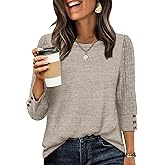 WIHOLL 3/4 Length Sleeve Womens Tops Sweaters Shirts Lightweight Spring Outfits 2026 Winter Clothing S-3XL