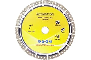7 Inch Metal Cutting Diamond Blade, 180mm Cut Off Wheel 7/8"-5/8" Arbor for Cast Iron Rebar Carbide Stainless Steel by ANTENGDATOOL