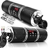 GoHawk Motorcycle Speakers Bluetooth, Waterproof Motorcycle Audio System Built-in Amplifier, FM Radio, AUX Input, USB - Universal Fit for 7/8" to 1.25" Handlebar