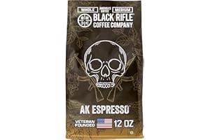 Black Rifle Coffee Company, AK-47 Espresso,100% Arabica Coffee,Colombian Supremo Roasted Dark, Whole Bean 12 oz Bag