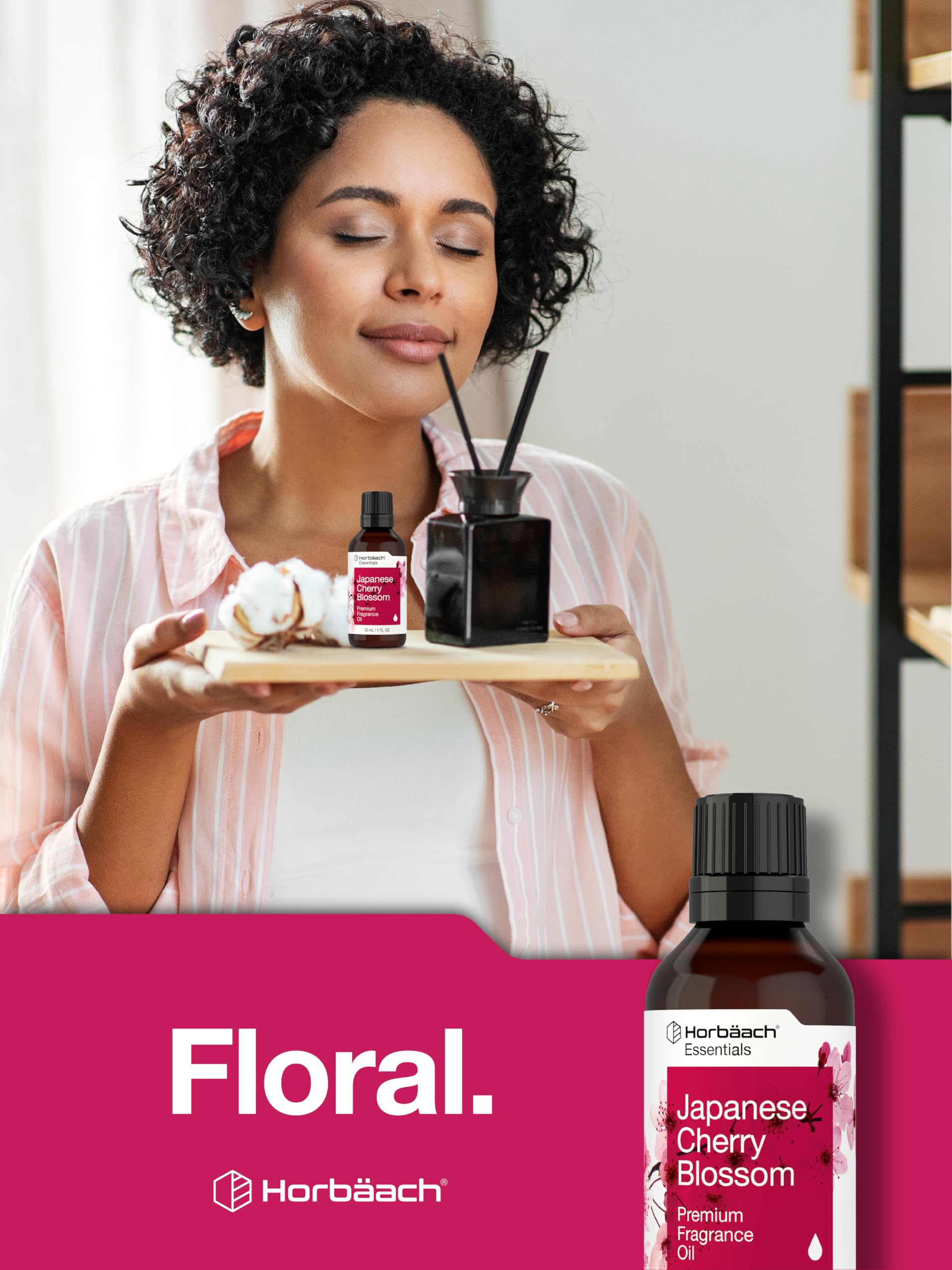 Horbäach Japanese Cherry Blossom Fragrance Oil | 1 fl oz (30ml) | Premium Grade | for Diffusers, Candle and Soap Making, Aroma Sprays, DIY Projects & More