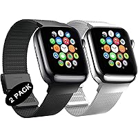 LANGXIANGO Compatible with Apple Watch Band 38mm 40mm 42mm 44mm, Stainless Steel Mesh Loop Replacement Compatible for…