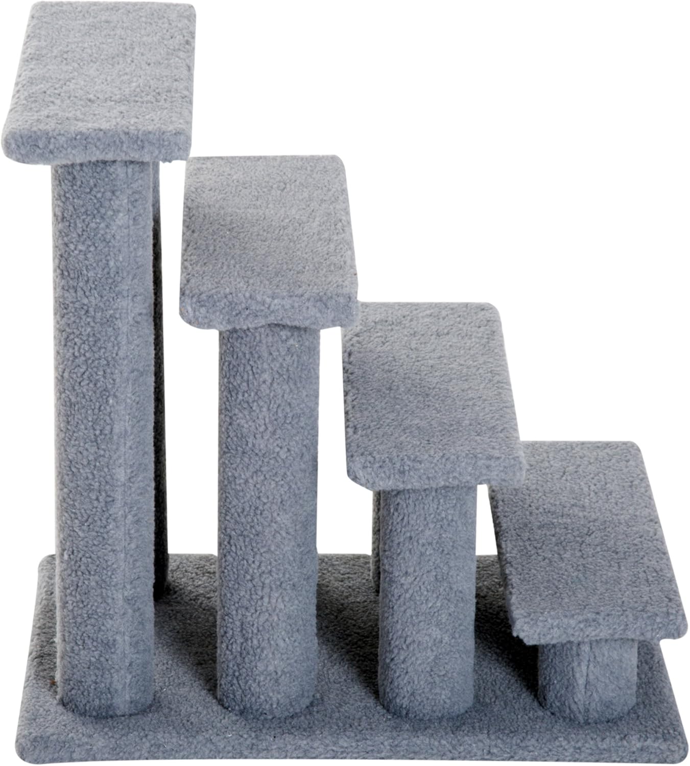 PawHut 25" 4-Step Multi-Level Carpeted Cat Scratching Post Pet Stairs - Grey : Pet Supplies