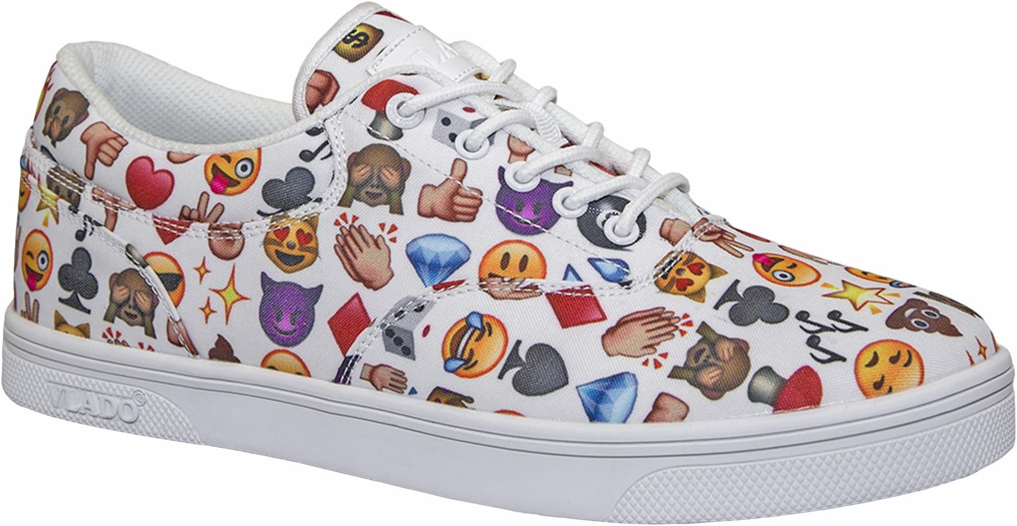 Vlado Footwear Men's Emoji White Milo Low Top Sneakers Size 8