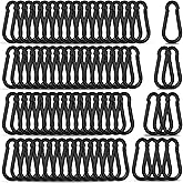 200PCS M5 Heavy Duty Carabiner Clip, 2Inch Snap Hook Quick Link Small Carabiner Clips,Spring Link Buckle for Fishing Camping Hammock Dog Leashes-220LBS Holding Capacity (Black)